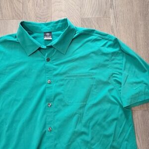 Vtg Nike Golf Dri-FIT Shirt Kelly Green Short Sleeve Button Down Mens XL